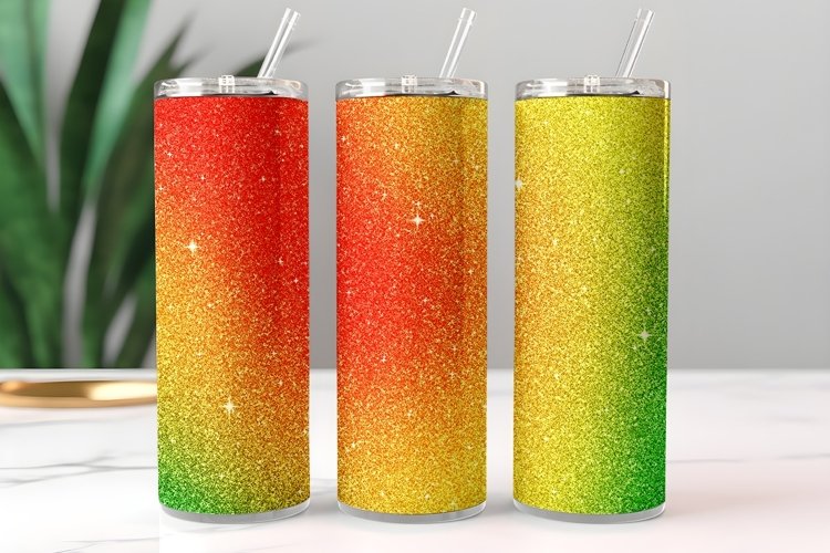 Christmas Ombre Glitter Tumbler Design PNG 8