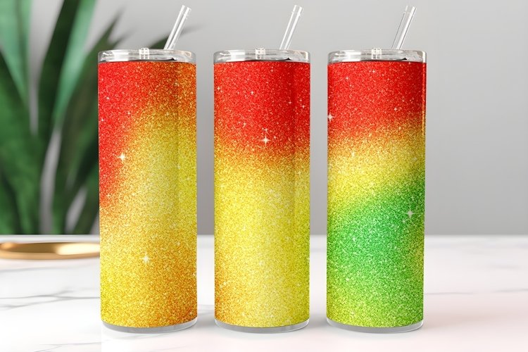 Christmas Ombre Glitter Tumbler Design PNG 38