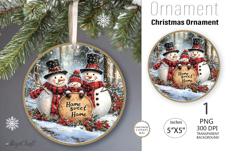 Home sweet Home snowman Ornament|snowmen Ornament