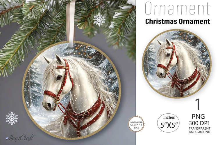 Christmas horse Ornament| Round ornament| Christmas| horse