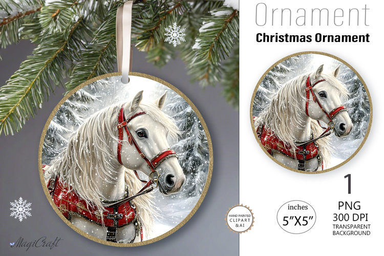 Christmas horse Ornament| Round ornament| Christmas| horse