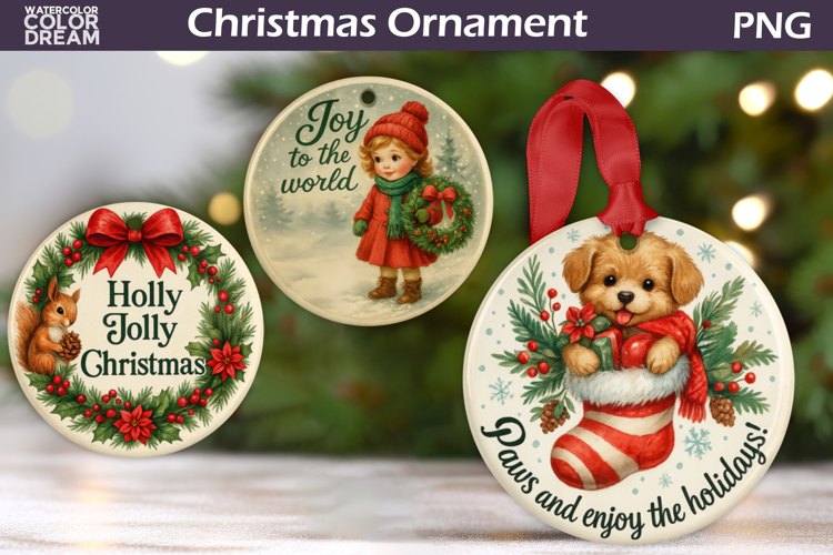 Christmas Ornament | Vintage Christmas Sublimation