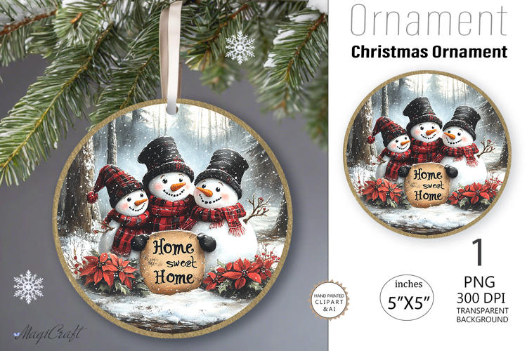 Home sweet Home snowman Ornament|snowmen Ornament