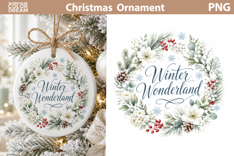 Christmas Ornament Sublimation | Winter Holiday Decor