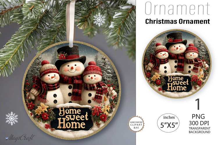 Home sweet Home snowman Ornament|snowmen Ornament