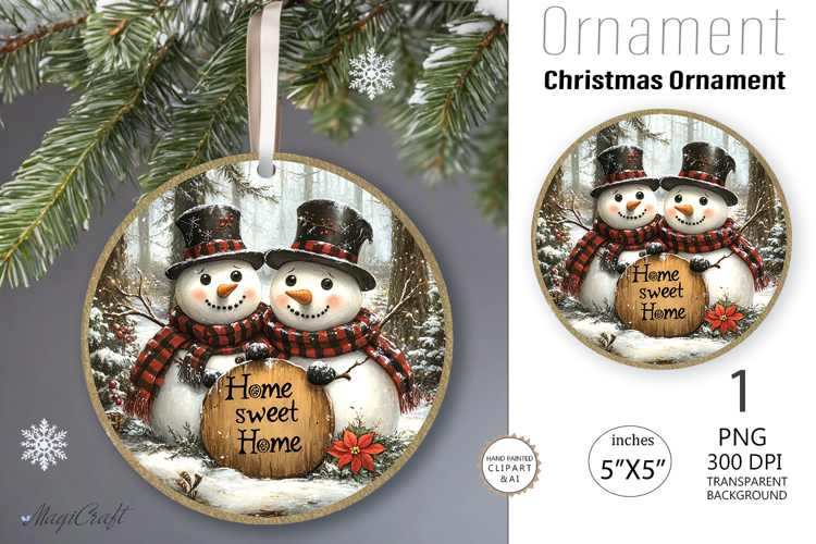 Home sweet Home snowman Ornament|snowmen Ornament