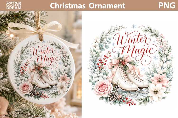 Winter Magic Ice Skates | Christmas Ornament