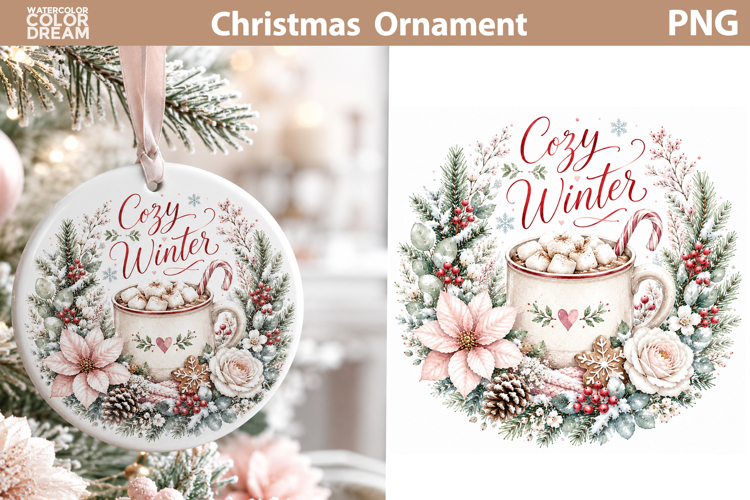 Cozy Winter Ornament | Christmas Ornament Sublimation