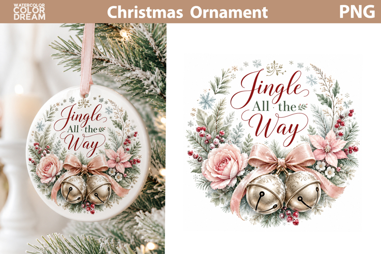Jingle All the Way | Christmas Ornament Sublimation