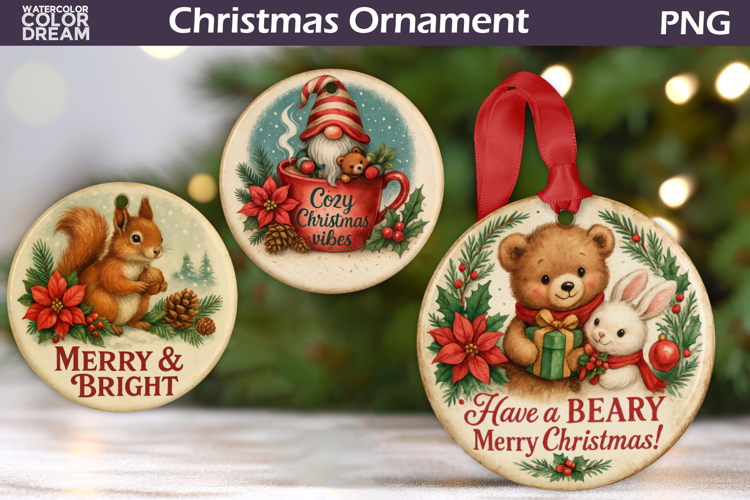 Christmas Ornament | Vintage Christmas Sublimation