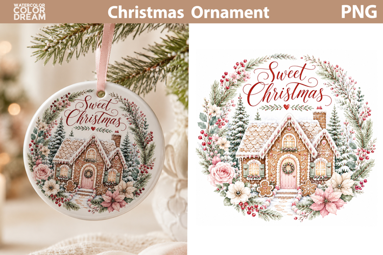 Gingerbread Christmas House | Ornament Sublimation