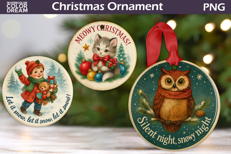 Christmas Ornament | Vintage Christmas Sublimation
