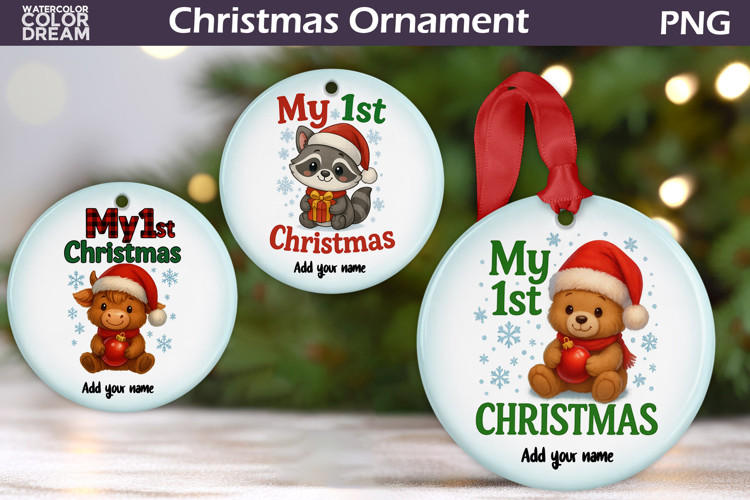 My 1st Christmas Ornament | Custom Ornament Sublimation