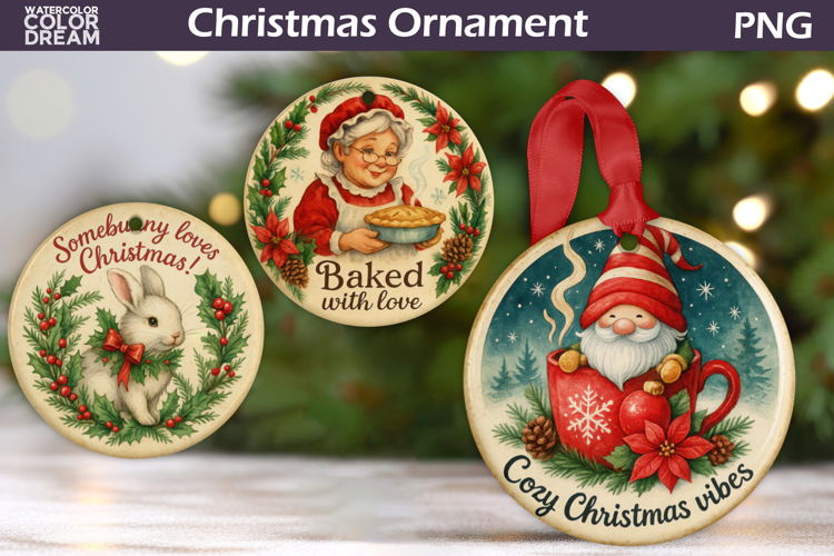Christmas Ornament | Vintage Christmas Sublimation