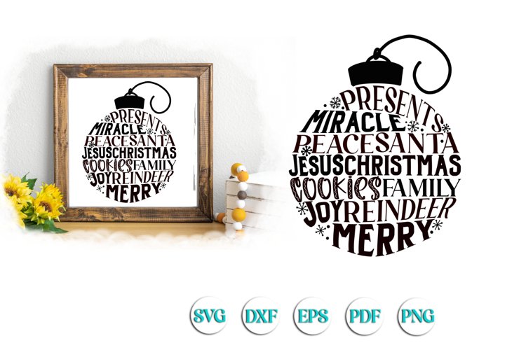 Christmas Ornament Subway SVG Cut file example image 1