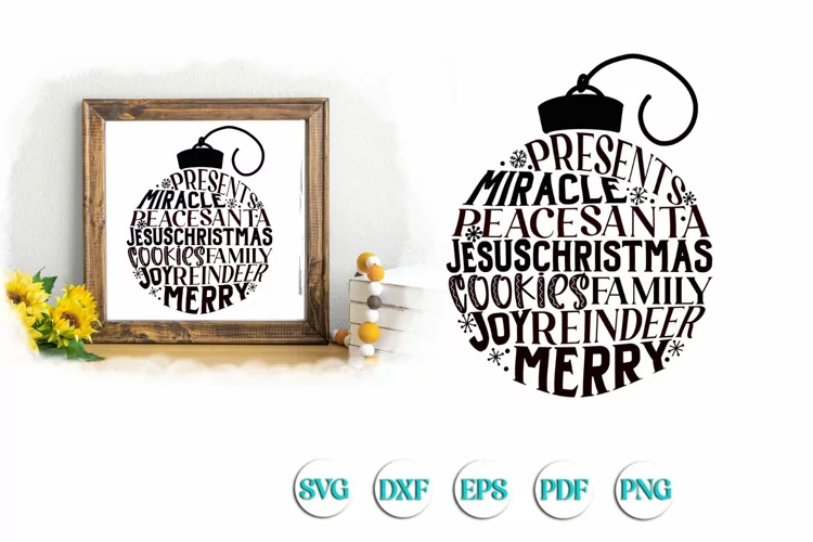 Christmas Ornament Subway SVG Cut file