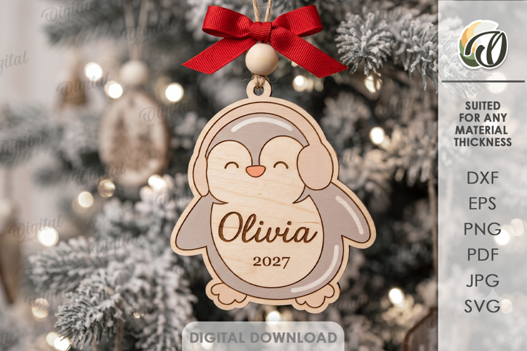 Baby's First Christmas Ornament Laser Cut. Christmas SVG