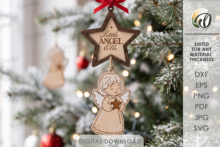 Baby First Christmas Ornament Laser Cut. Christmas SVG