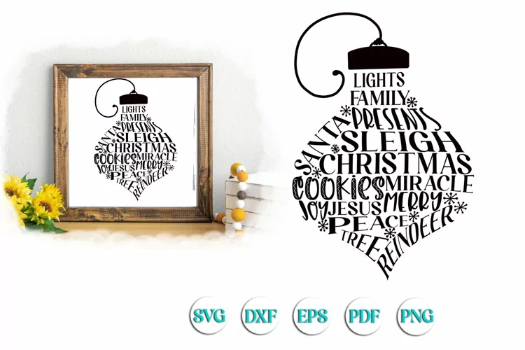 Christmas Ornament Subway SVG Cut file