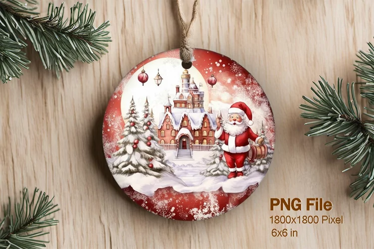 Christmas Ornament Santa Snow Tree Decorate Sublimation_2