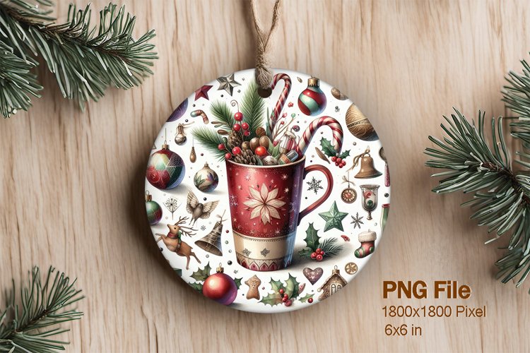 Christmas Ornament Santa Snow Tree Decorate Sublimation_3