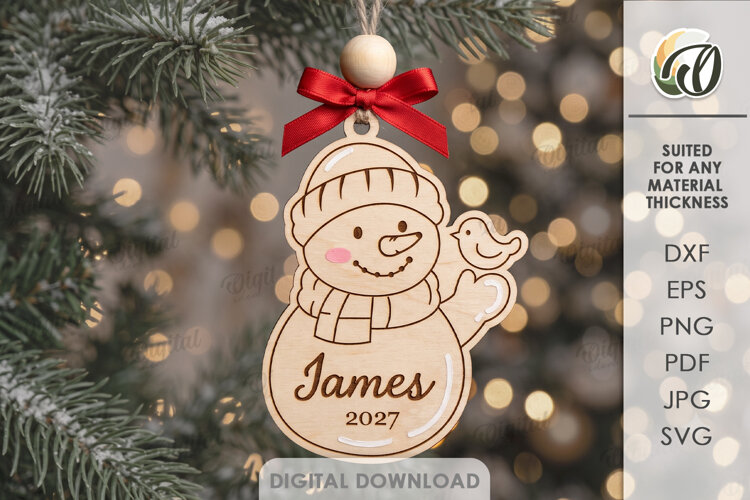 Baby's First Christmas Ornament Laser Cut. Christmas SVG example image 1
