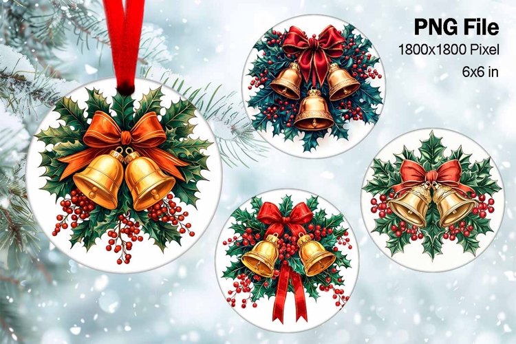 Christmas Bells Ornament Ringing Bells Tree Stained Glass_43