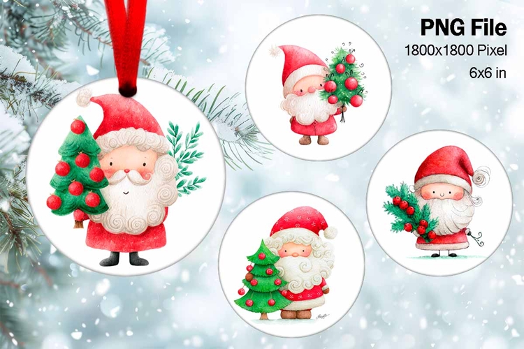 Santa Claus Christmas Ornament Snow Decorate Sublimation_52