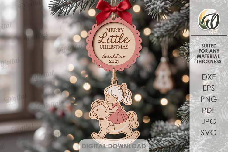 Baby's First Christmas Ornament Laser Cut. Christmas SVG