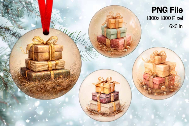 Nativity Scene Christmas Ornament Round Circle Jesus Baby_67