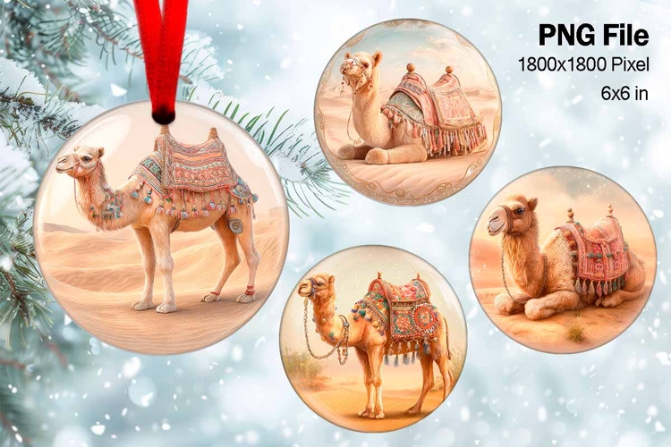 Nativity Scene Christmas Ornament Round Circle Jesus Baby_77