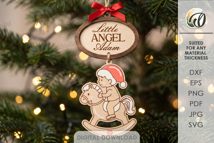 Baby's First Christmas Ornament Laser Cut. Christmas SVG