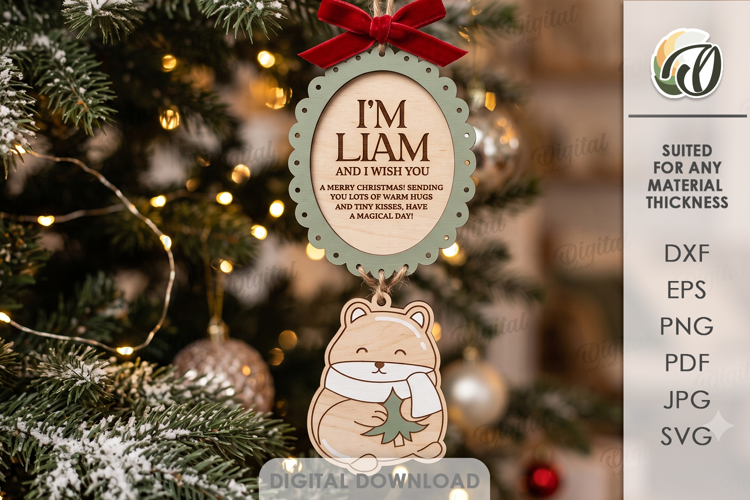 Baby's First Christmas Ornament Laser Cut. Christmas SVG