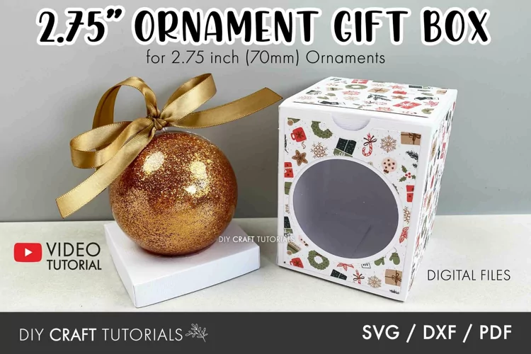 Ornament Box Template for 2.75" or 70mm Round Ornaments