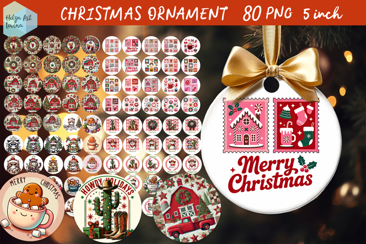 Christmas Ornaments PNG Bundle