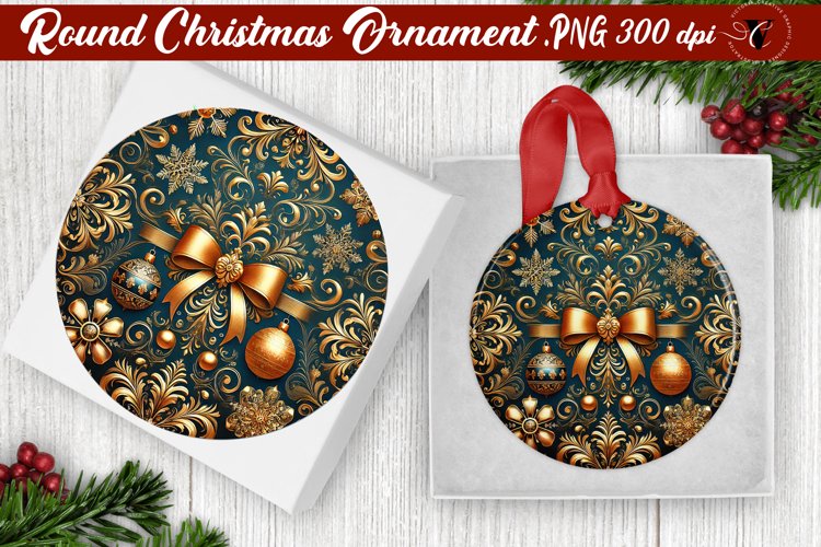 Gold Christmas Ornament Clipart Image 9