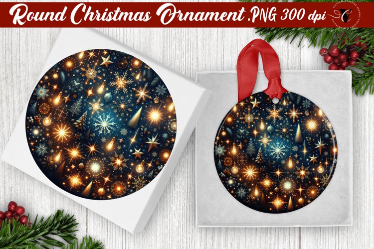 Gold Christmas Ornament Clipart Image 6