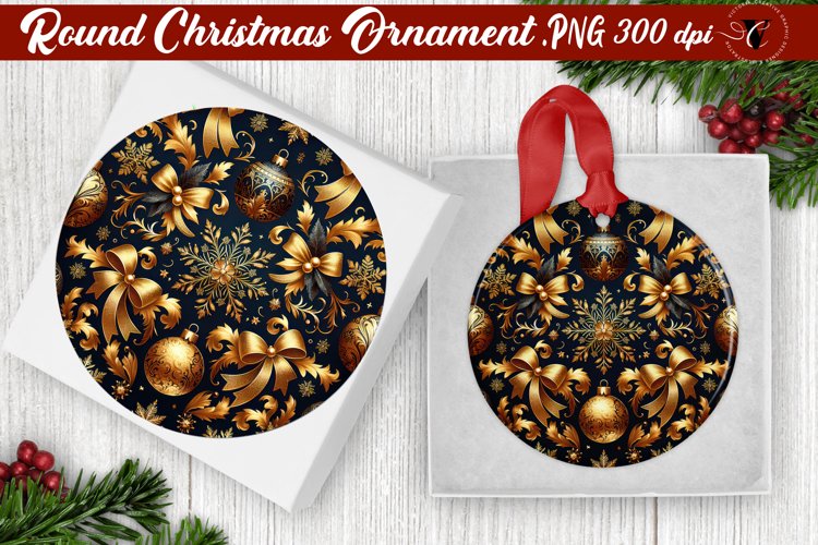 Gold Christmas Ornament Clipart Image 5