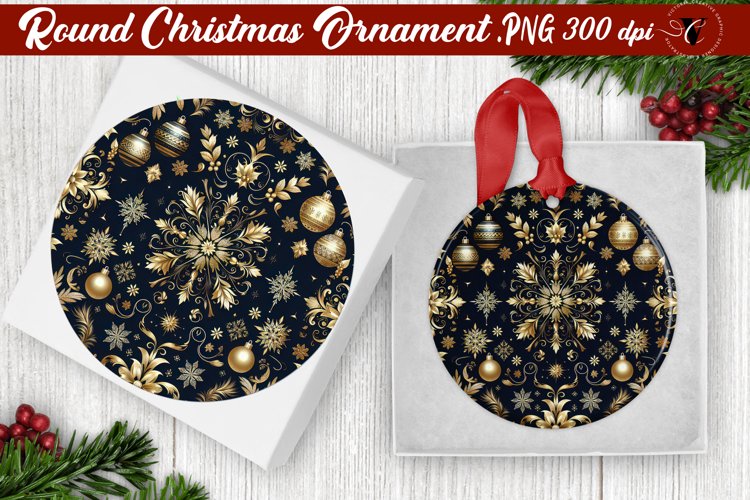 Gold Christmas Ornament Clipart Image 4