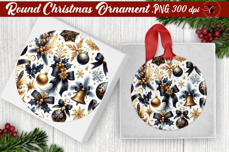 Gold Christmas Ornament Clipart Image 2