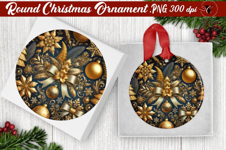 Gold Christmas Ornament Clipart Image 8