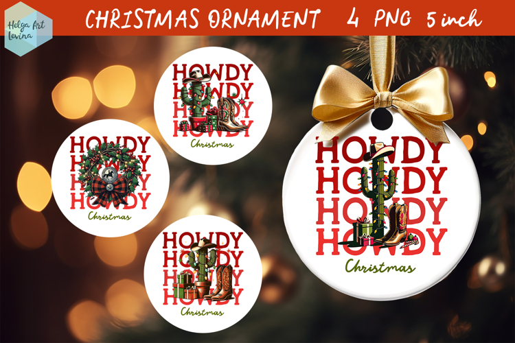 Cowboy Christmas Ornaments Sublimation