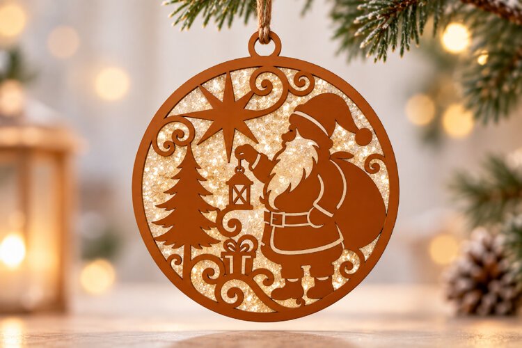 Christmas Ornament Door Hanger SVG Laser Cut example image 1