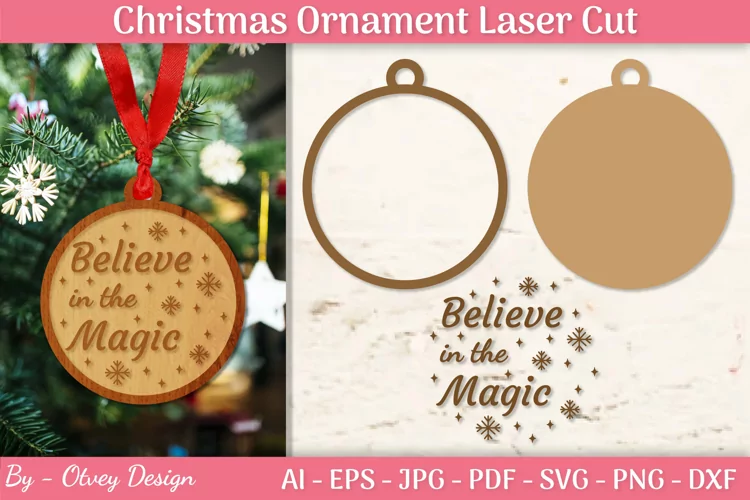 Christmas laser SVG | Christmas Ornament Laser Cut