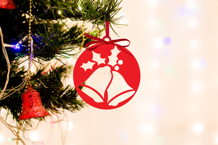 Bells Christmas Ornament Laser Cut Files SVG PNG DXF EPS