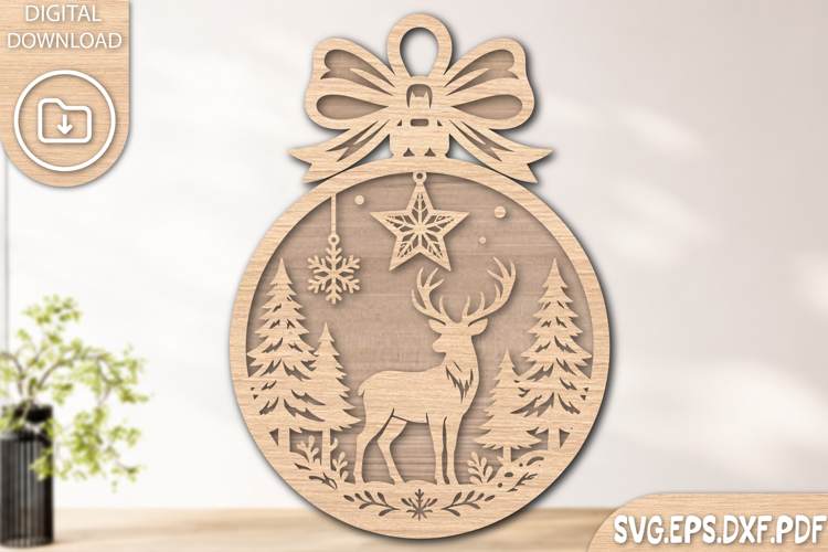 Christmas Ornament Laser Cut SVG Design
