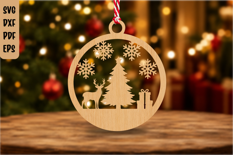 Christmas Ornament Laser Cut SVG File