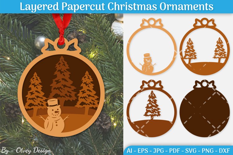 Christmas Multilayered Ornaments SVG