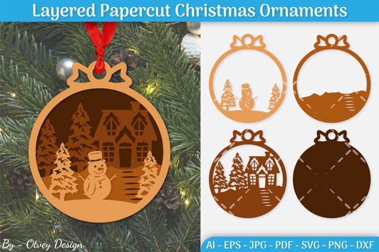 Christmas Multilayered Ornaments SVG