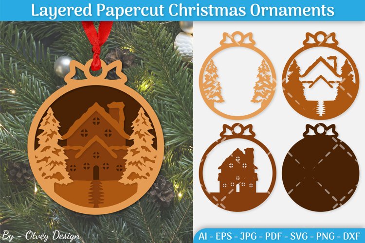 Christmas Multilayered Ornaments SVG